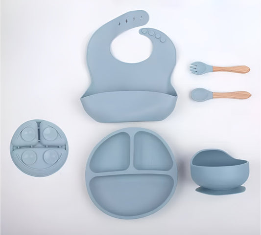 Set Repas Bébé en Silicone – Antidérapant & Incassable (6 Pièces)