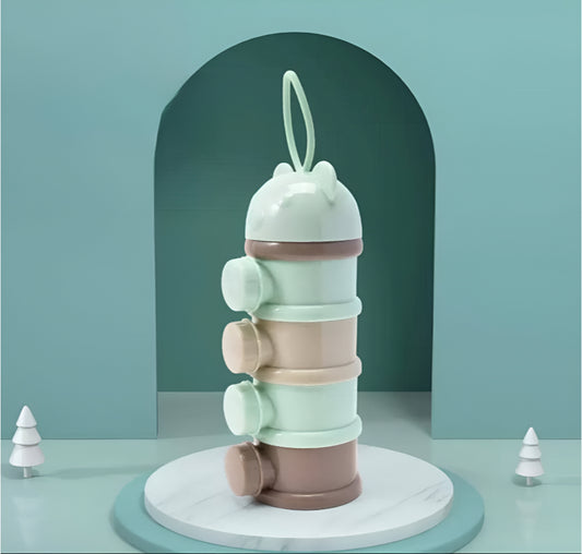 Tour Doseuse de Lait en Poudre – 4 Compartiments Empilables pour Bébé