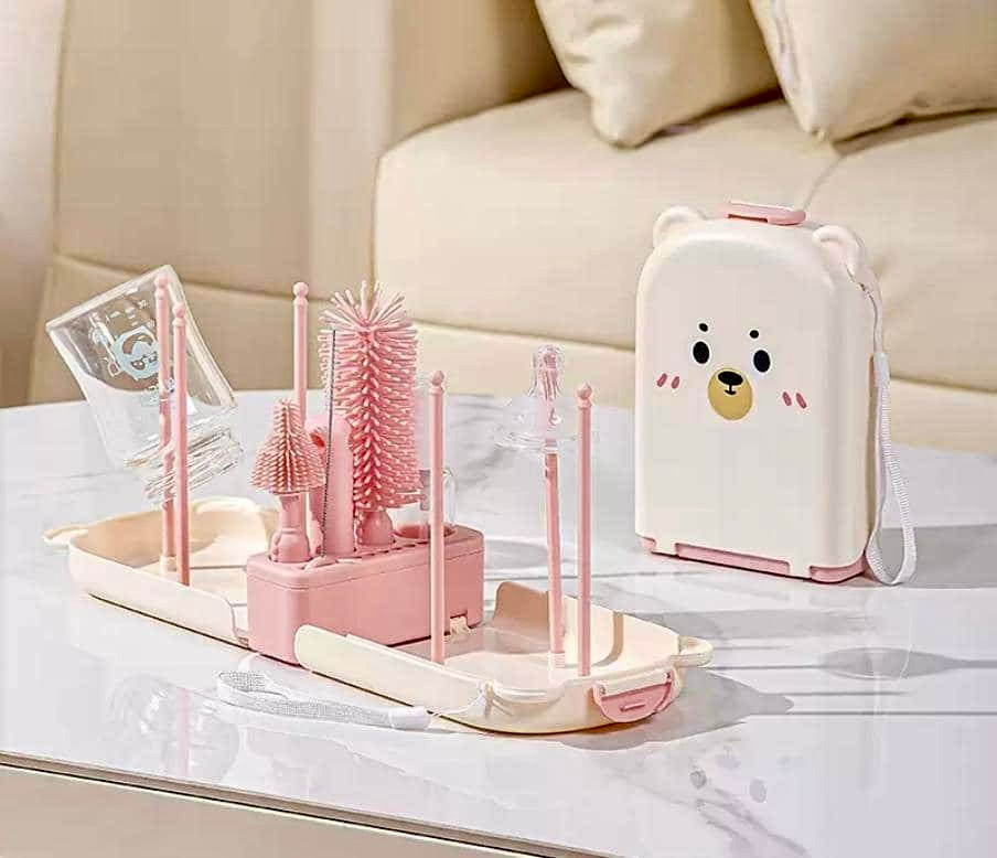 Set de Séchage et Brosse Bébé 6-en-1 avec Boîte de Rangement