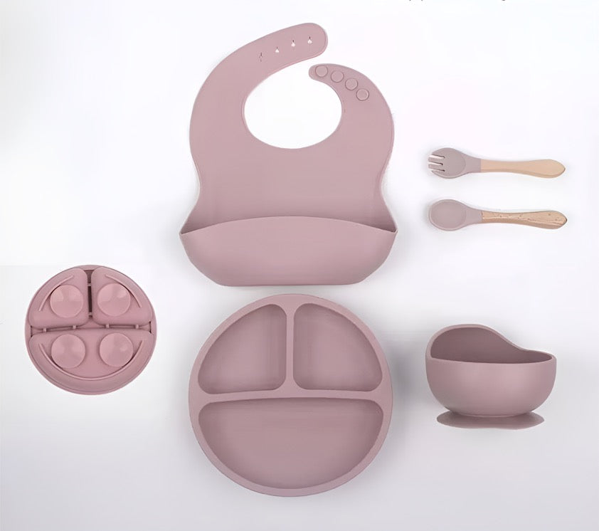 Set Repas Bébé en Silicone – Antidérapant & Incassable (6 Pièces)