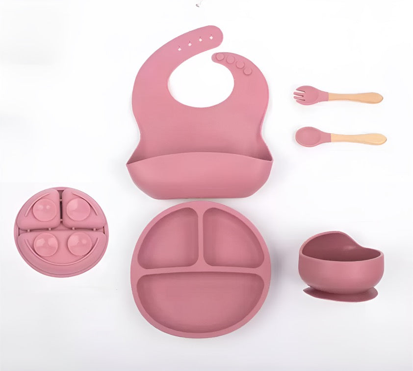 Set Repas Bébé en Silicone – Antidérapant & Incassable (6 Pièces)