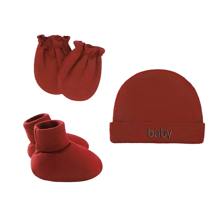 Ensemble Naissance 3 Pièces pour Bébé – Bonnet, Moufles et Chaussons Ultra Doux